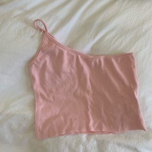 Pink one strap crop top